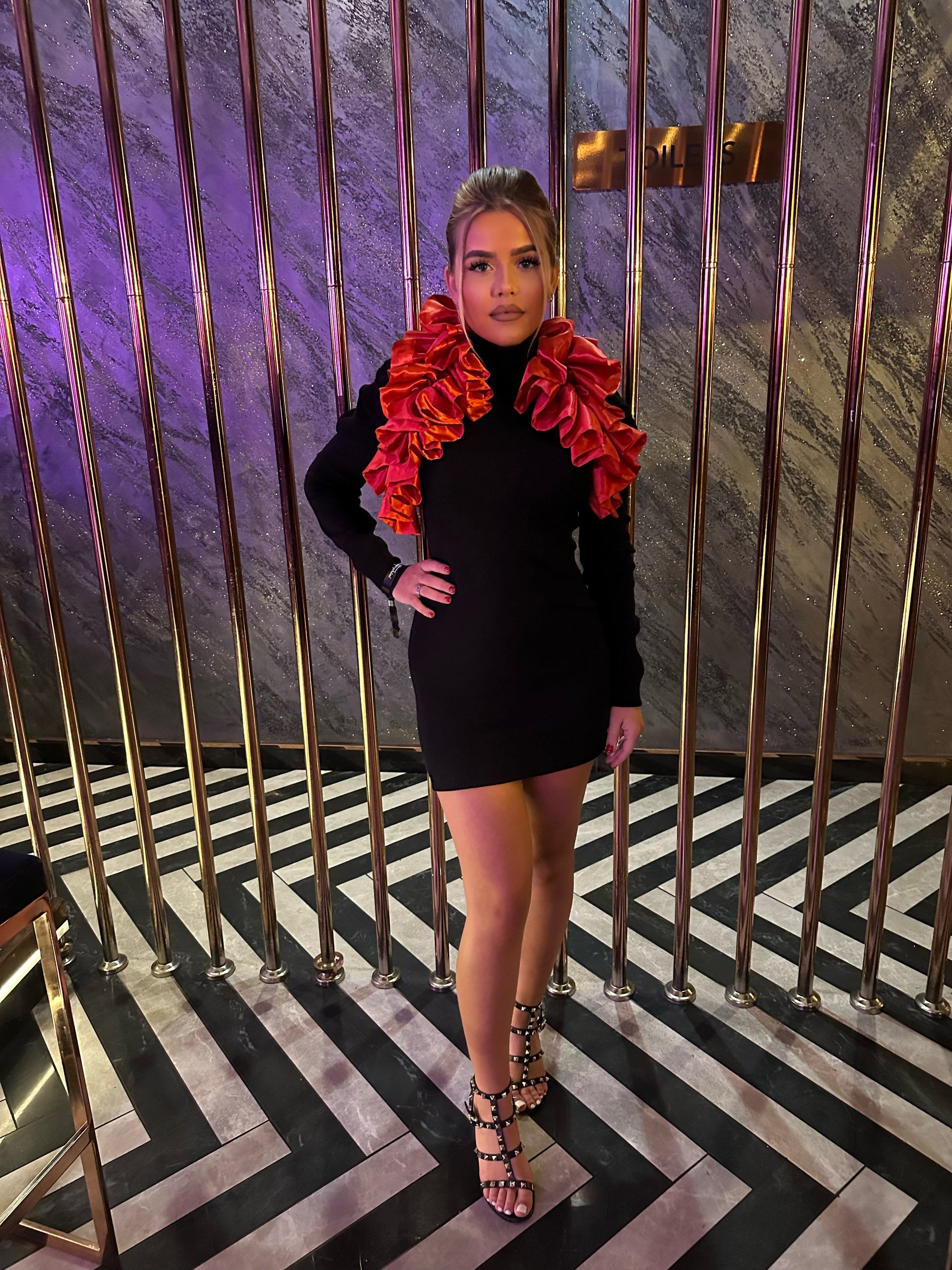 THE MISSY DRESS RUBY RED RUFFLE